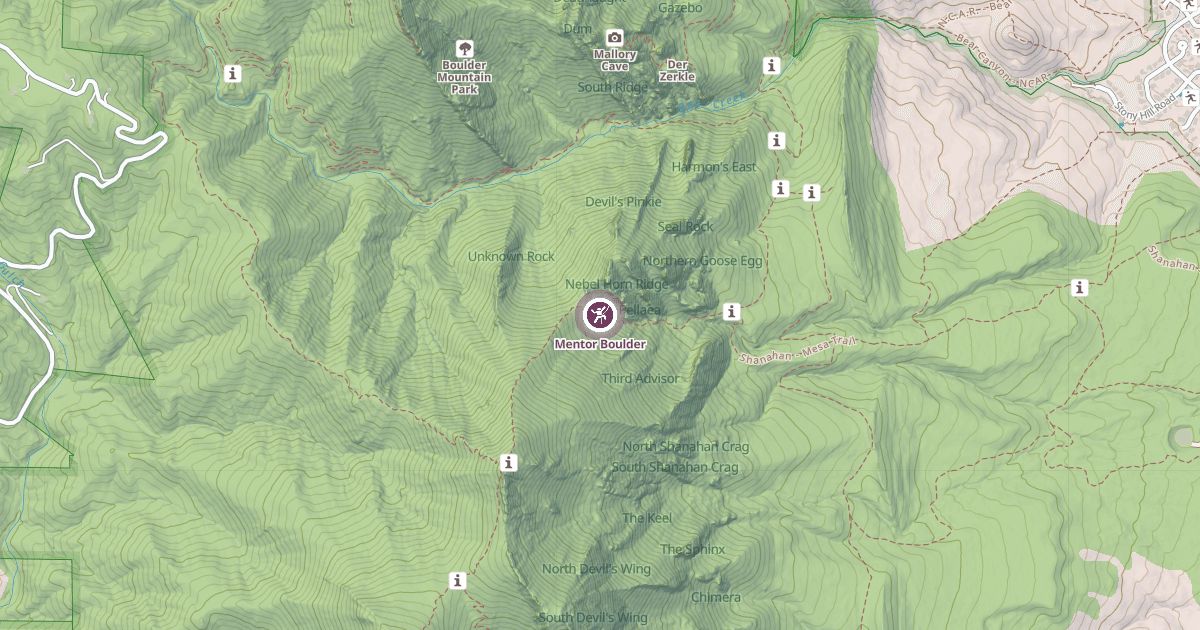 Map preview of Mentor Boulder
