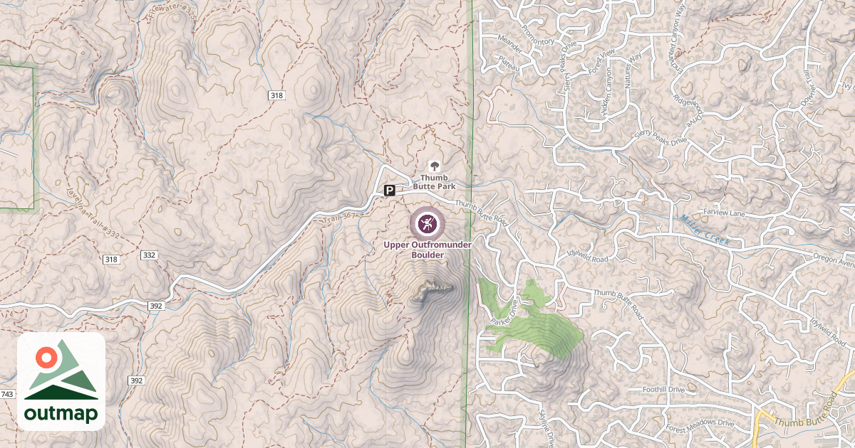 Map of Upper Outfromunder Boulder