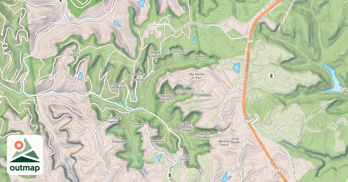 Map of Nutter Butter