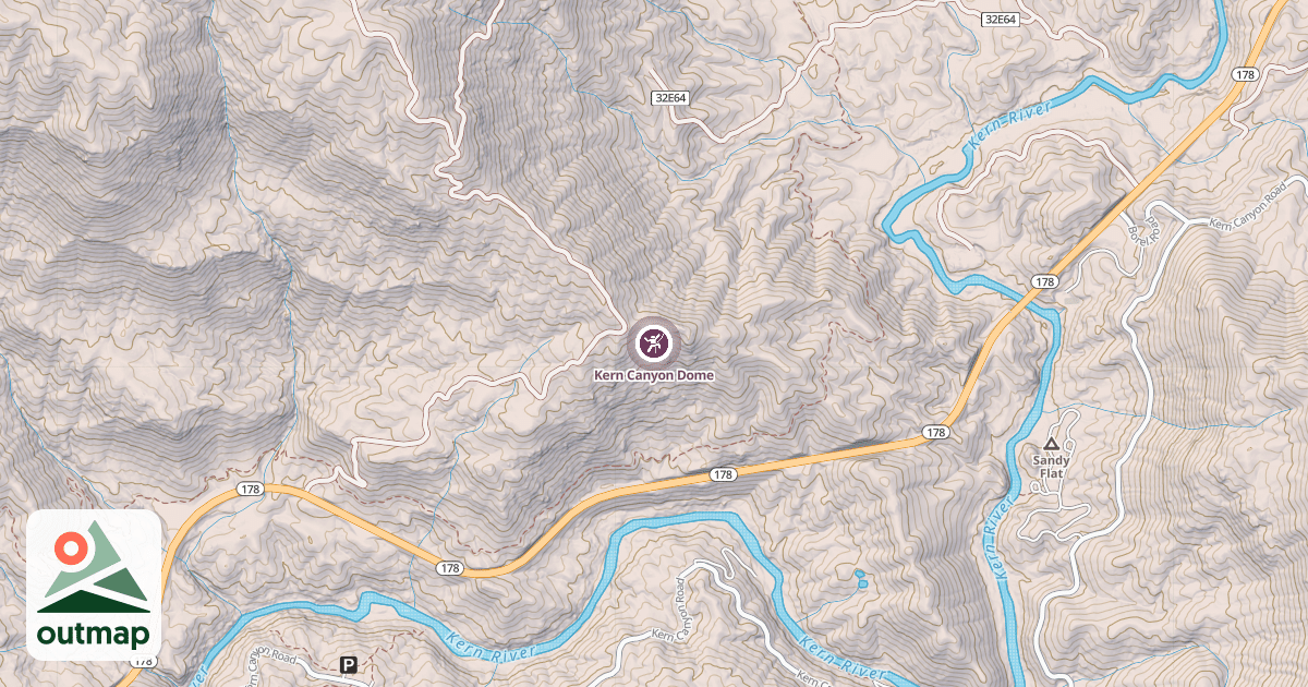 Map of Kern Canyon Dome