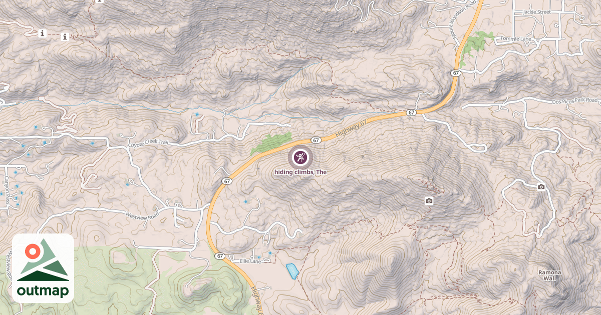 Map of hiding climbs, The