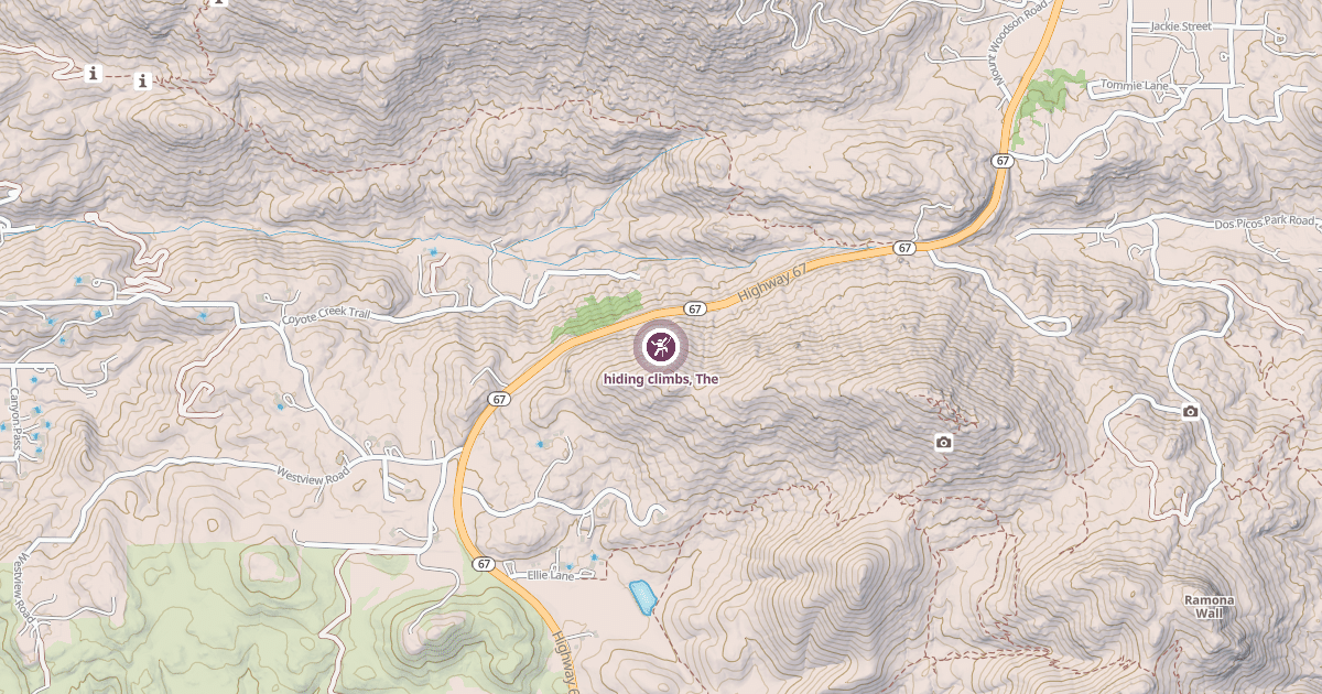 Map preview of hiding climbs, The