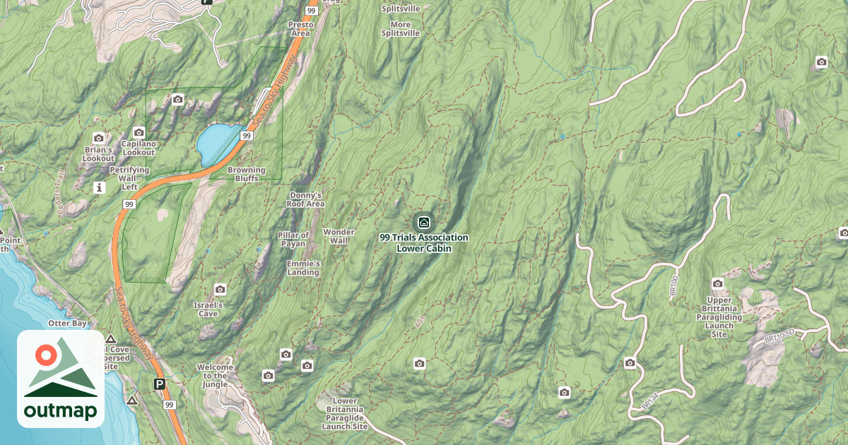 Map of 99 Trials Association Lower Cabin