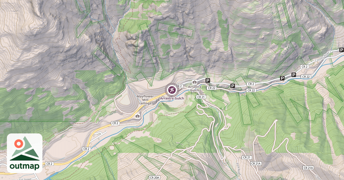 Map of Arrastra Gulch