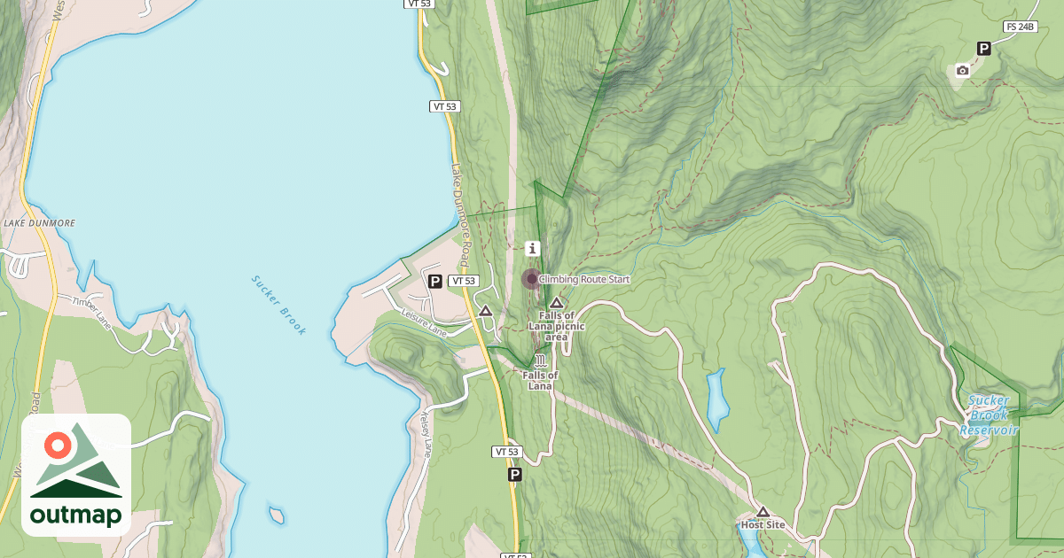 Map of Climbing Route Start