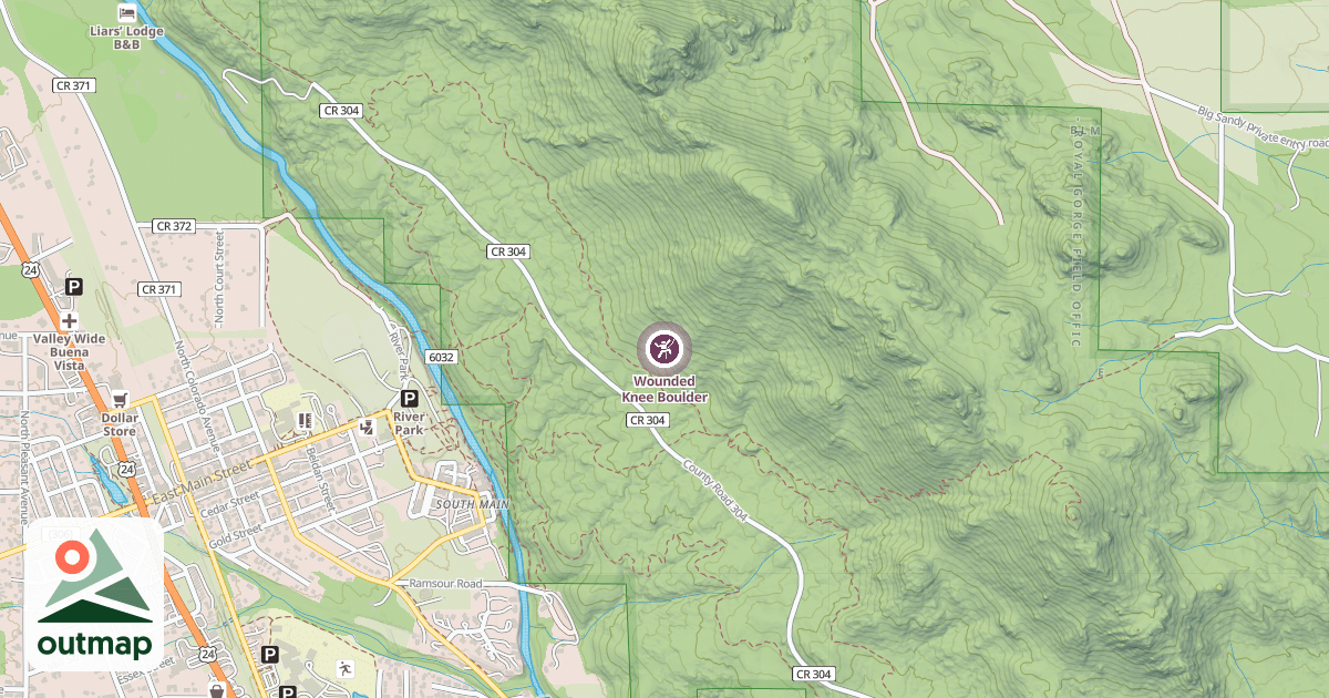 Map of Wounded Knee Boulder