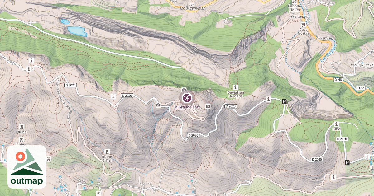 Map of La Grande Face