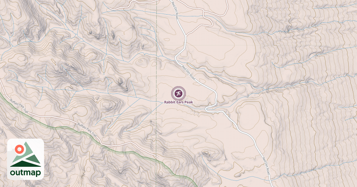 Map of Rabbit Ears Peak
