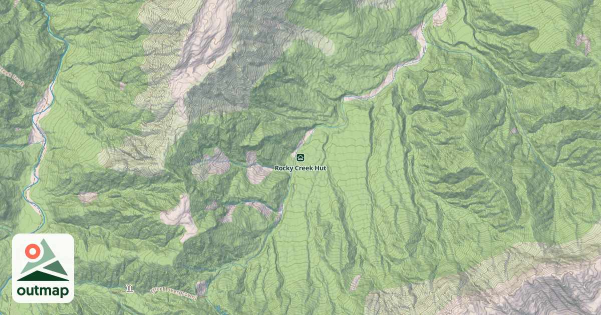 Map of Rocky Creek Hut