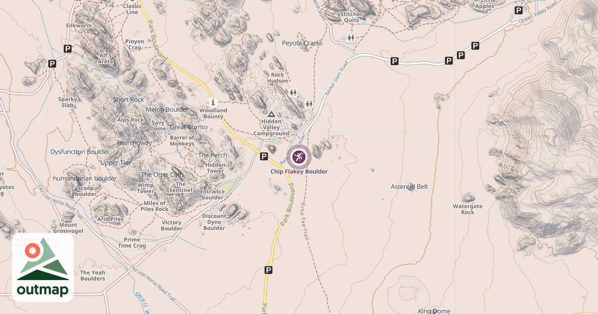 Map of Chip Flakey Boulder