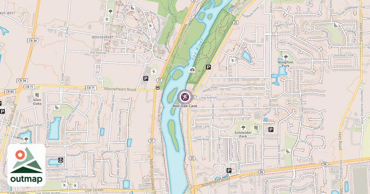 Map of Red Oak Cave