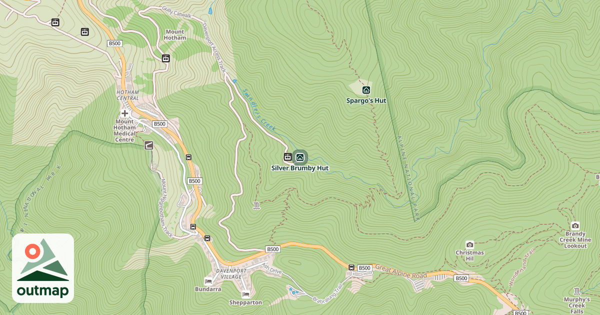Map of Silver Brumby Hut