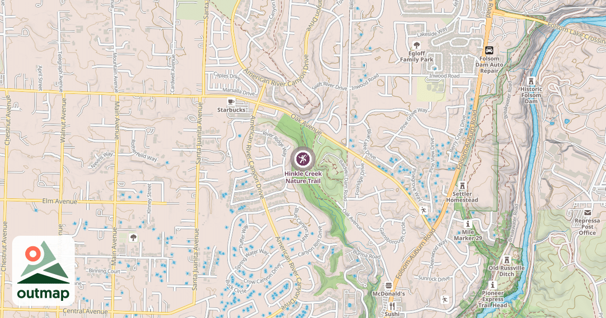 Map of Hinkle Creek Nature Trail