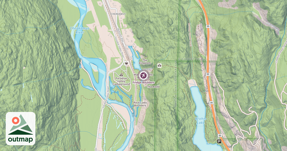 Map of Fridge Boulders