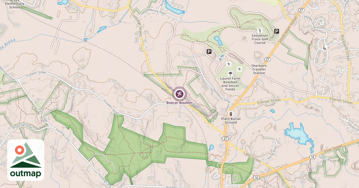 Map of Boxcar Boulder