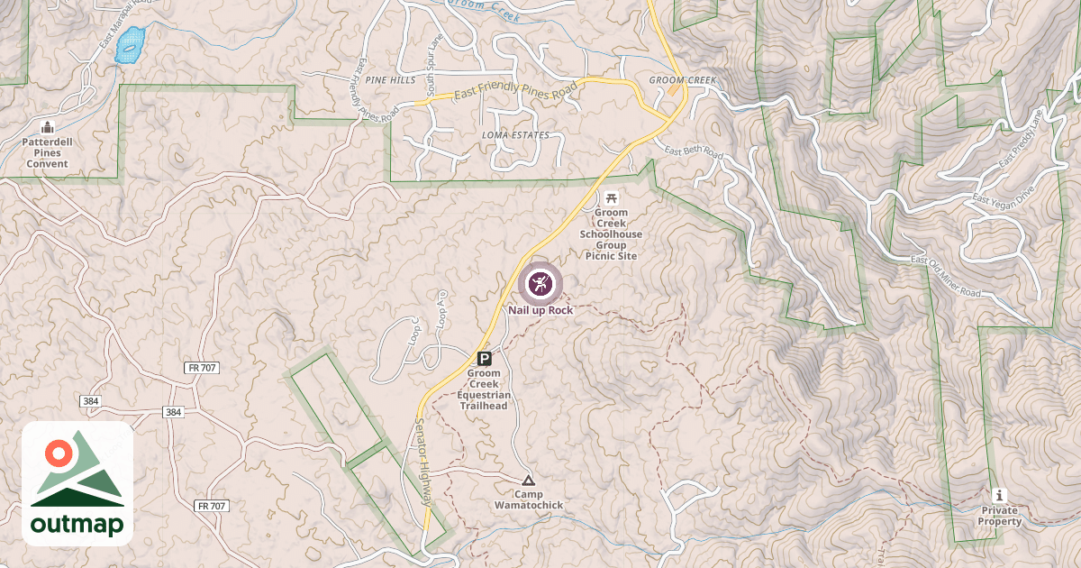 Map of Nail up Rock