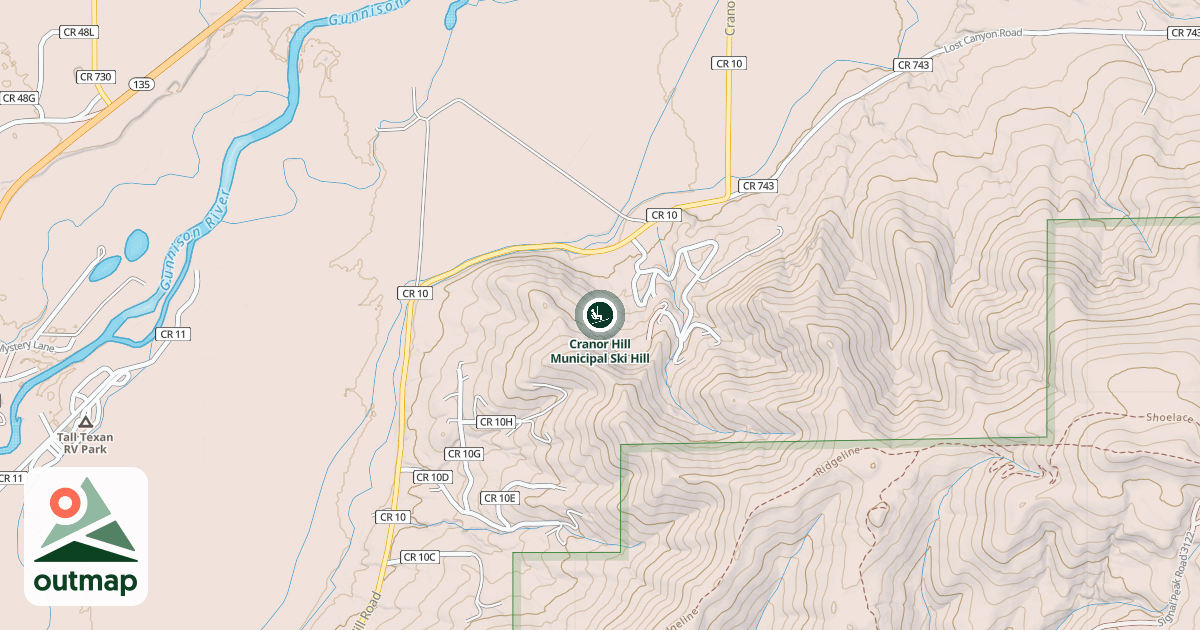 Map of Cranor Hill Municipal Ski Hill