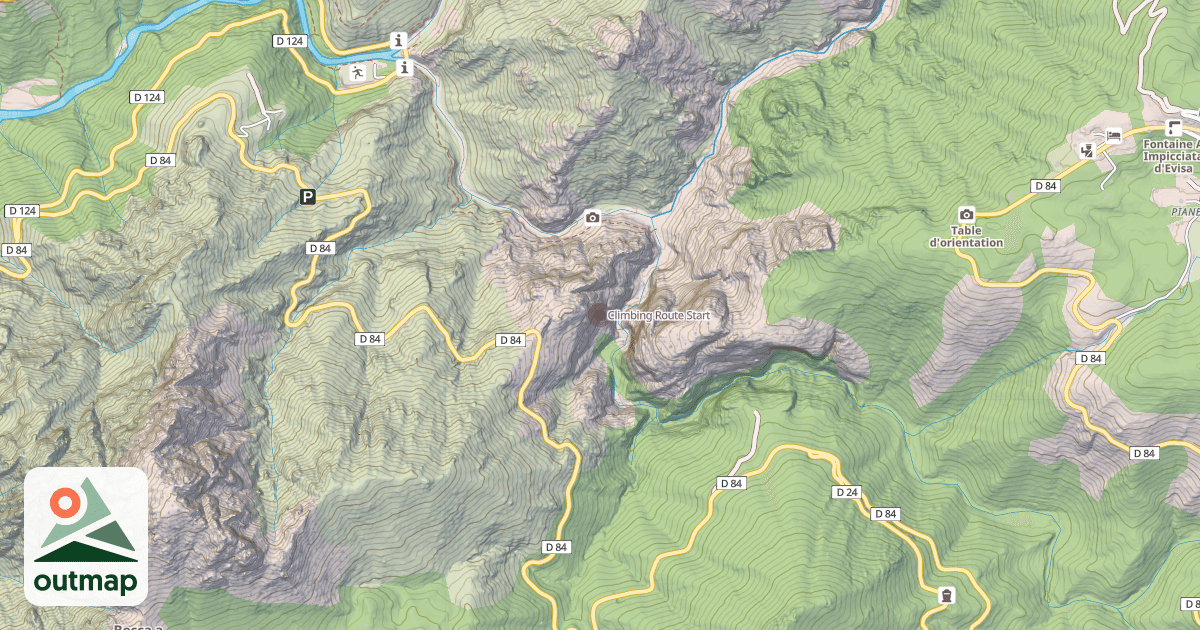 Map of Climbing Route Start