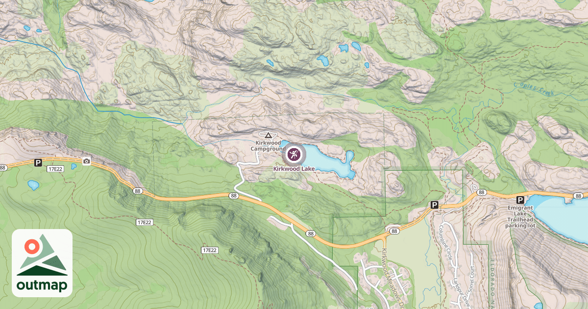 Map of Kirkwood Lake