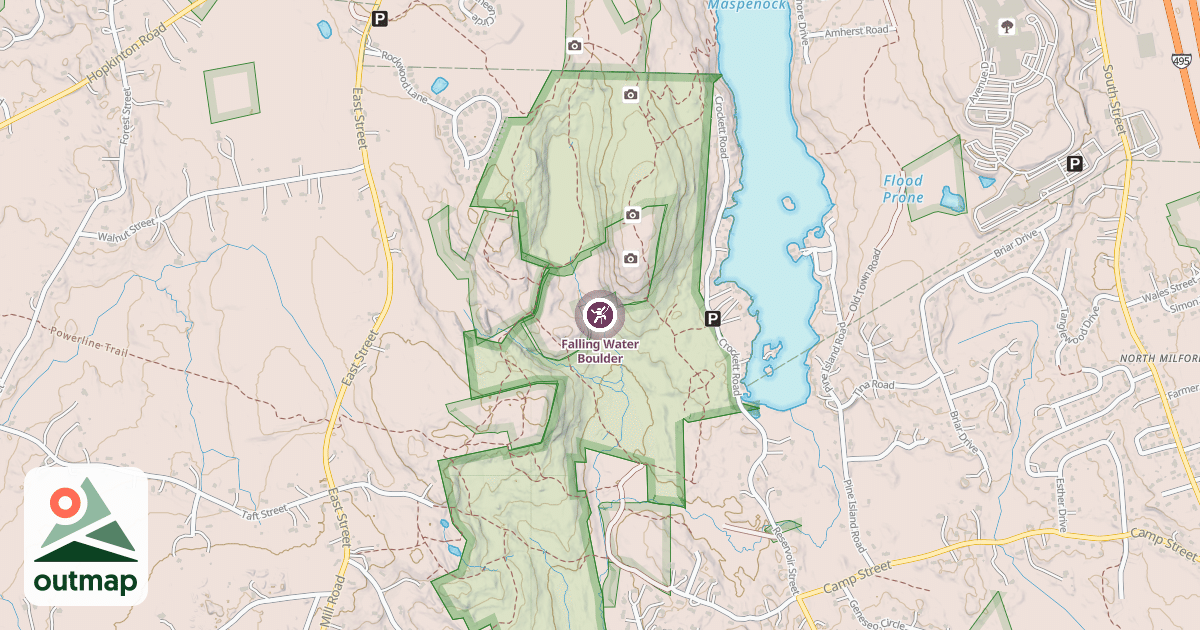 Map of Falling Water Boulder