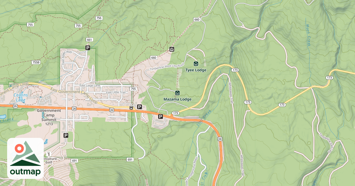 Map of Mazama Lodge