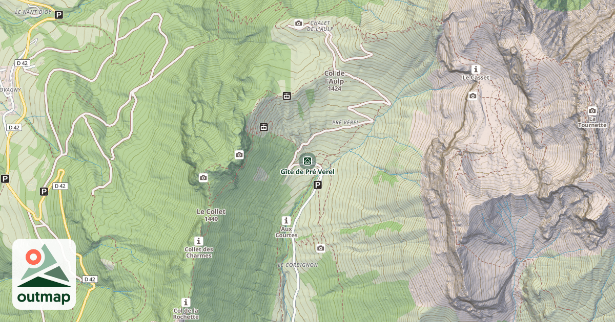 Map of Gîte de Pré Verel