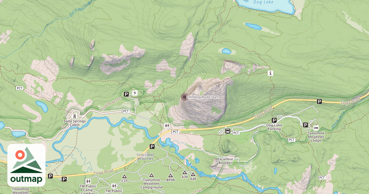 Map of Climbing Route Start