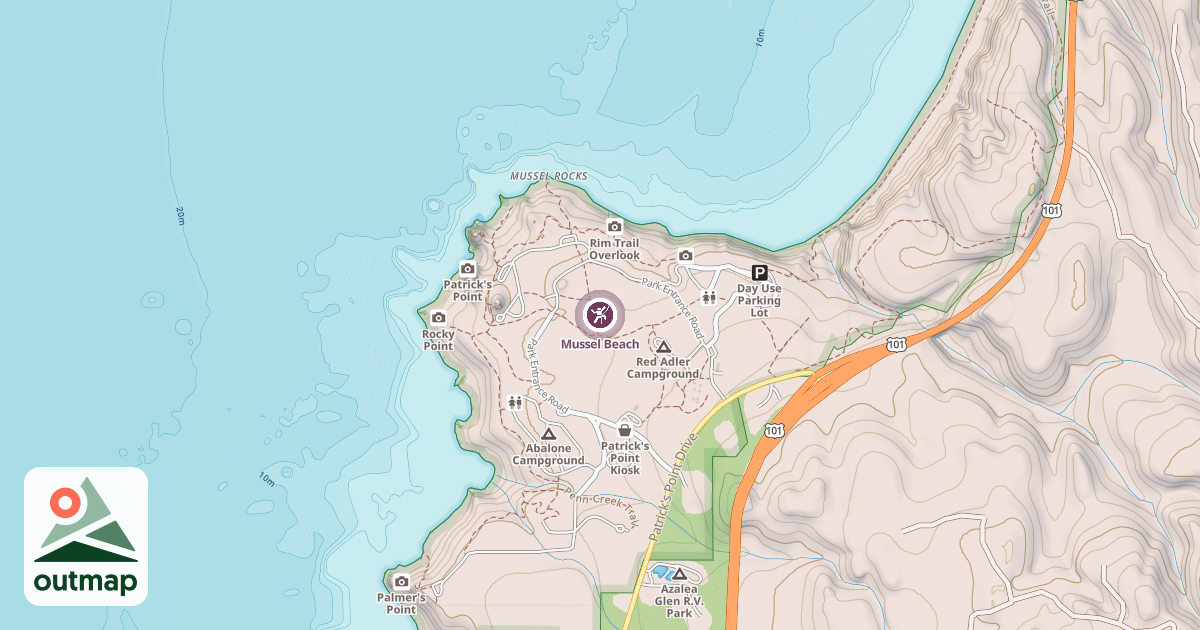 Map of Mussel Beach