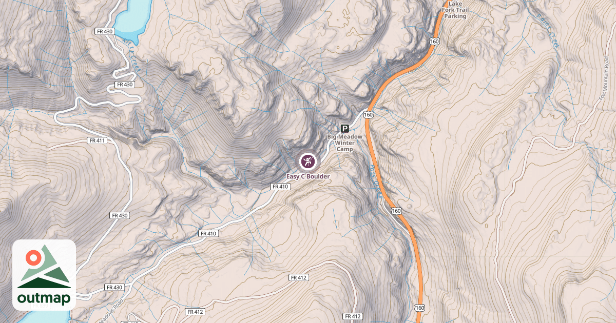 Map of Easy C Boulder