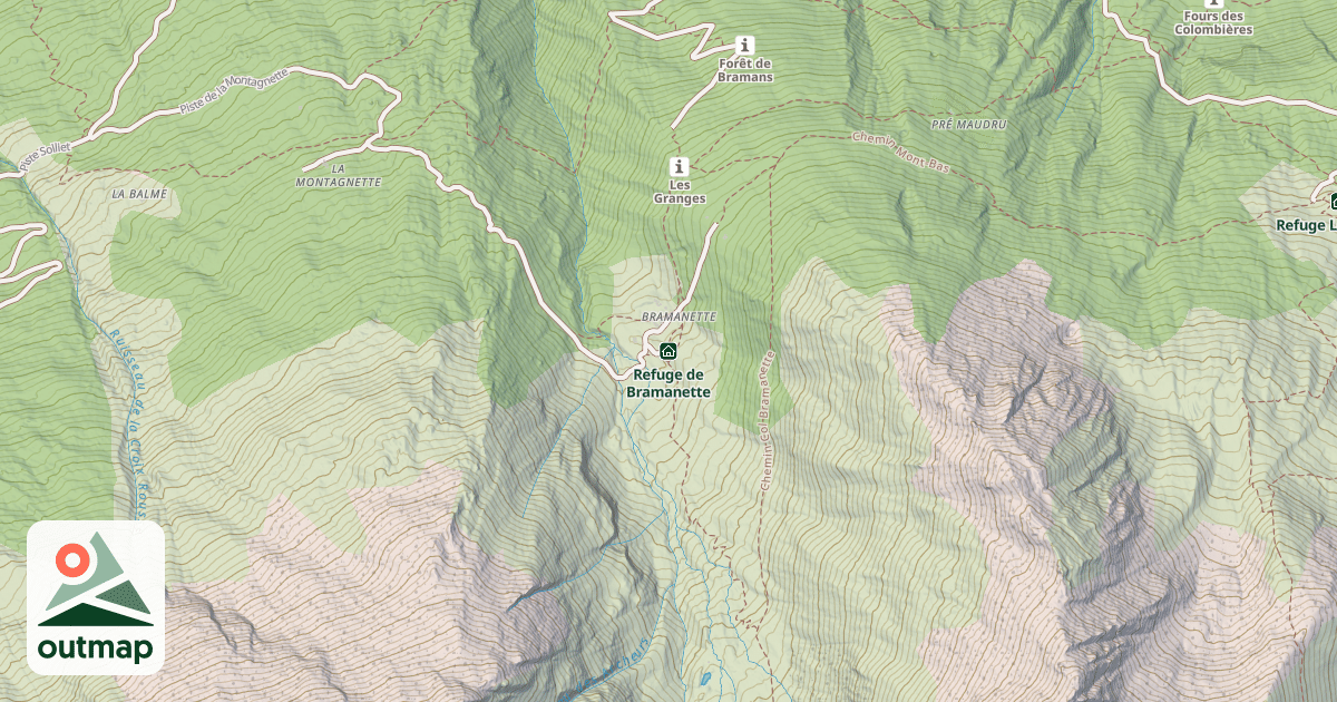 Map of Refuge de Bramanette
