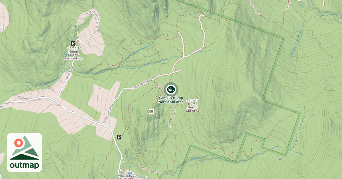Map of Camel's Hump Nordic Ski Area