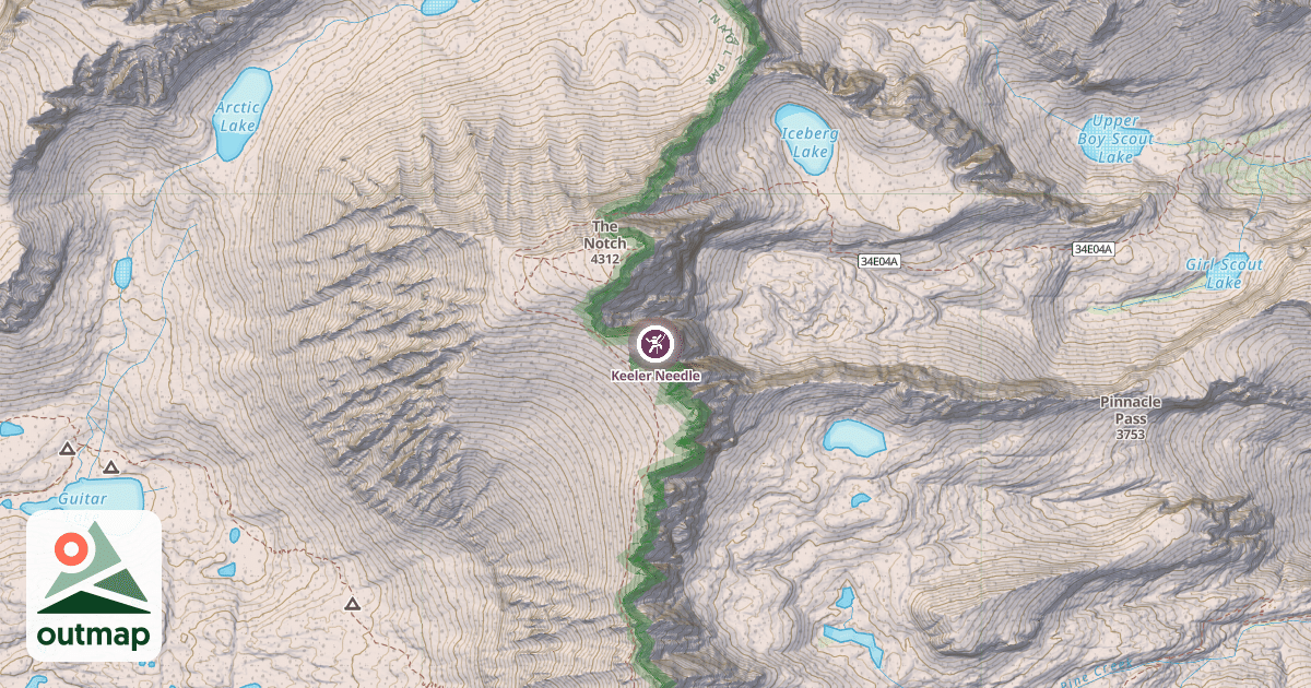 Map of Keeler Needle
