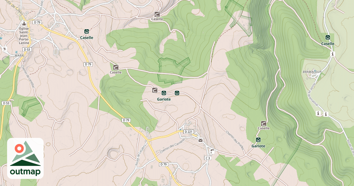 Map of Caselle (Ruinée)