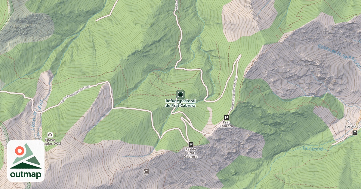 Map of Refuge pastoral de Prat-Cabrera