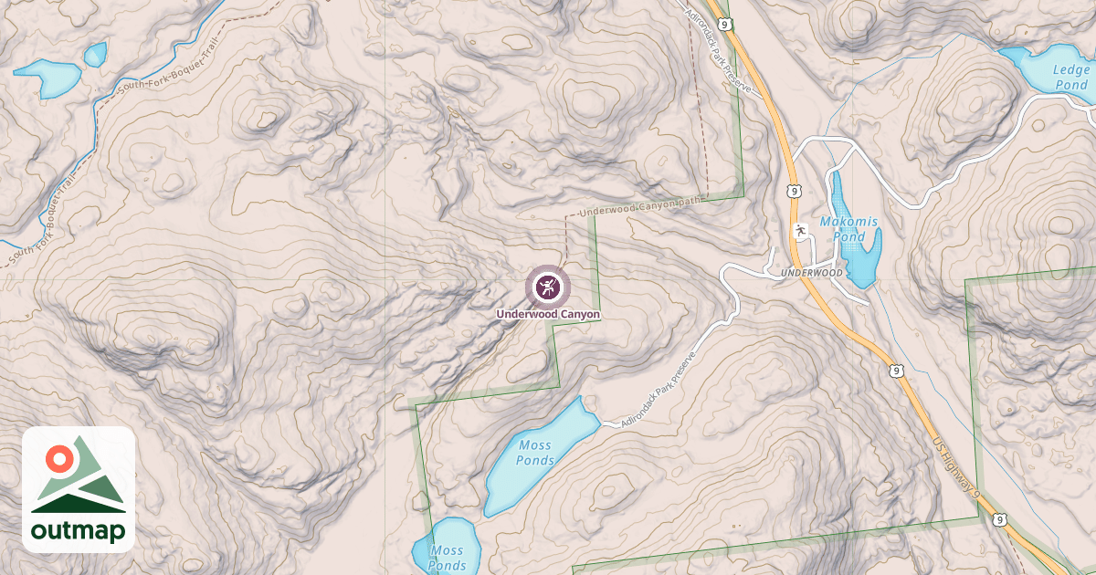 Map of Underwood Canyon