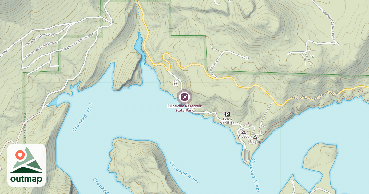 Map of Prineville Reservoir State Park