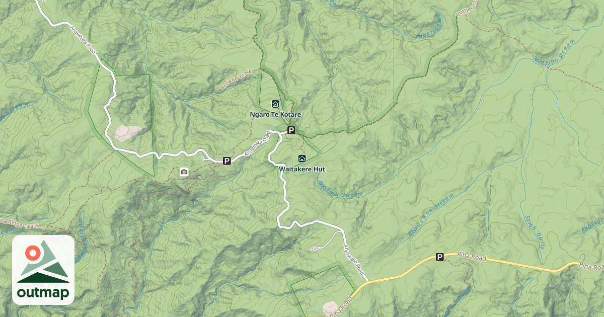 Map of Waitakere Hut