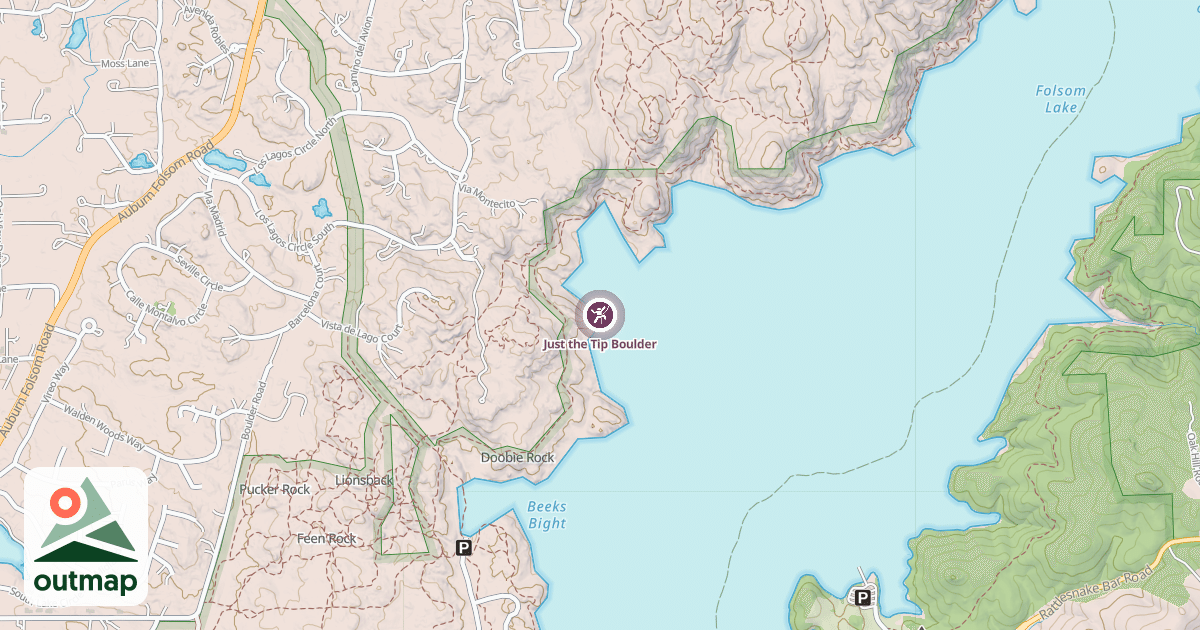 Map of Just the Tip Boulder