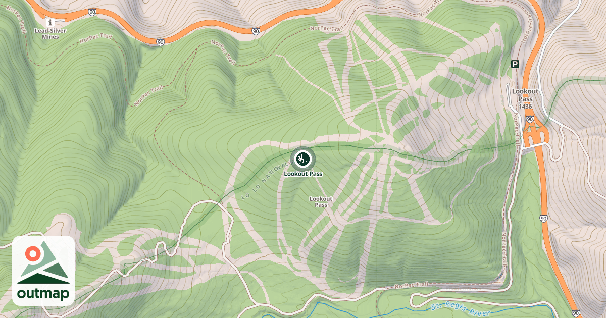 Map of Lookout Pass