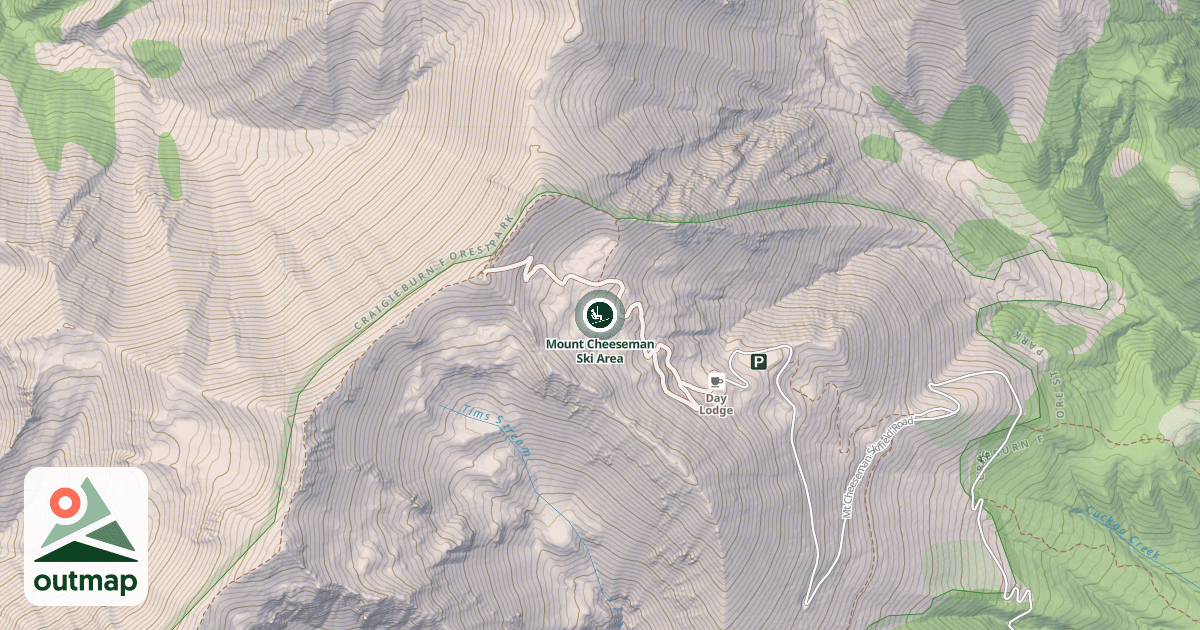 Map of Mount Cheeseman Ski Area