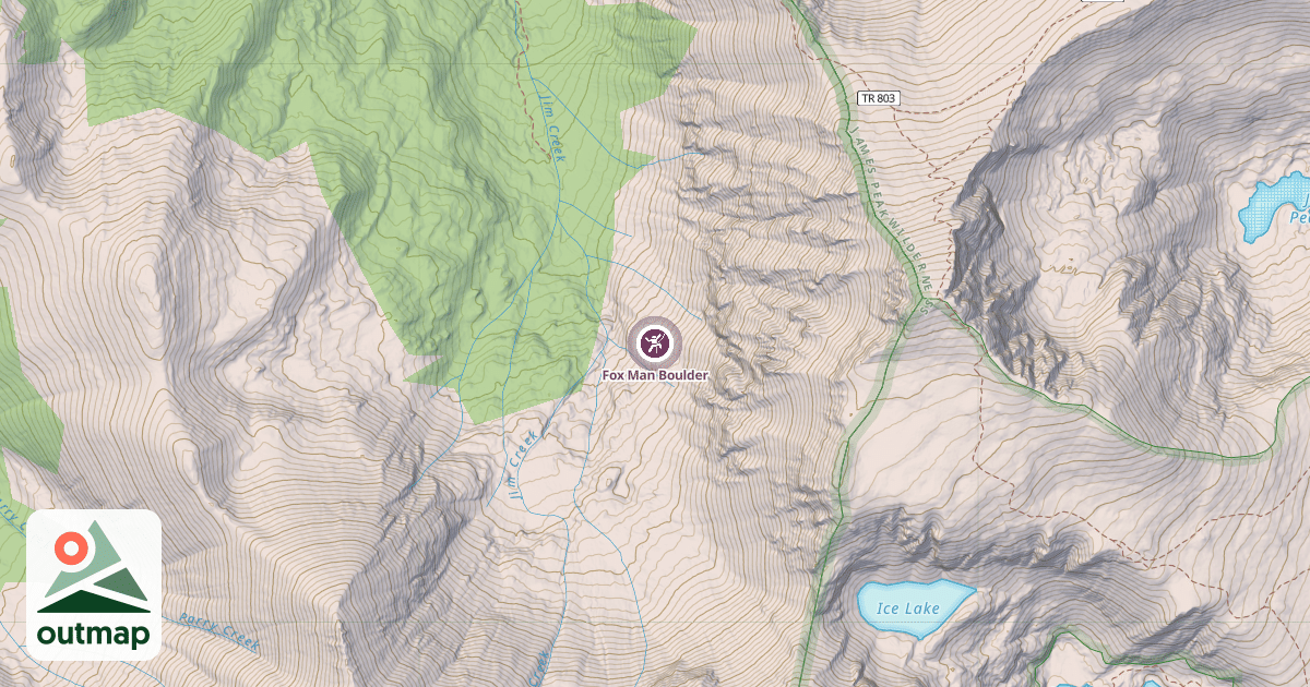 Map of Fox Man Boulder