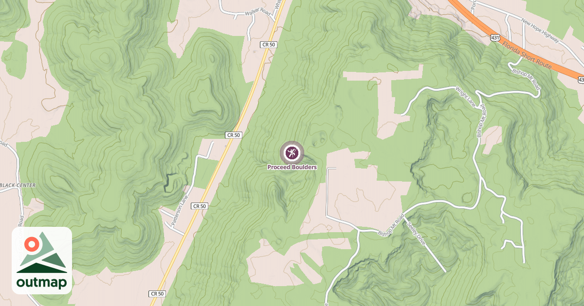 Map of Proceed Boulders