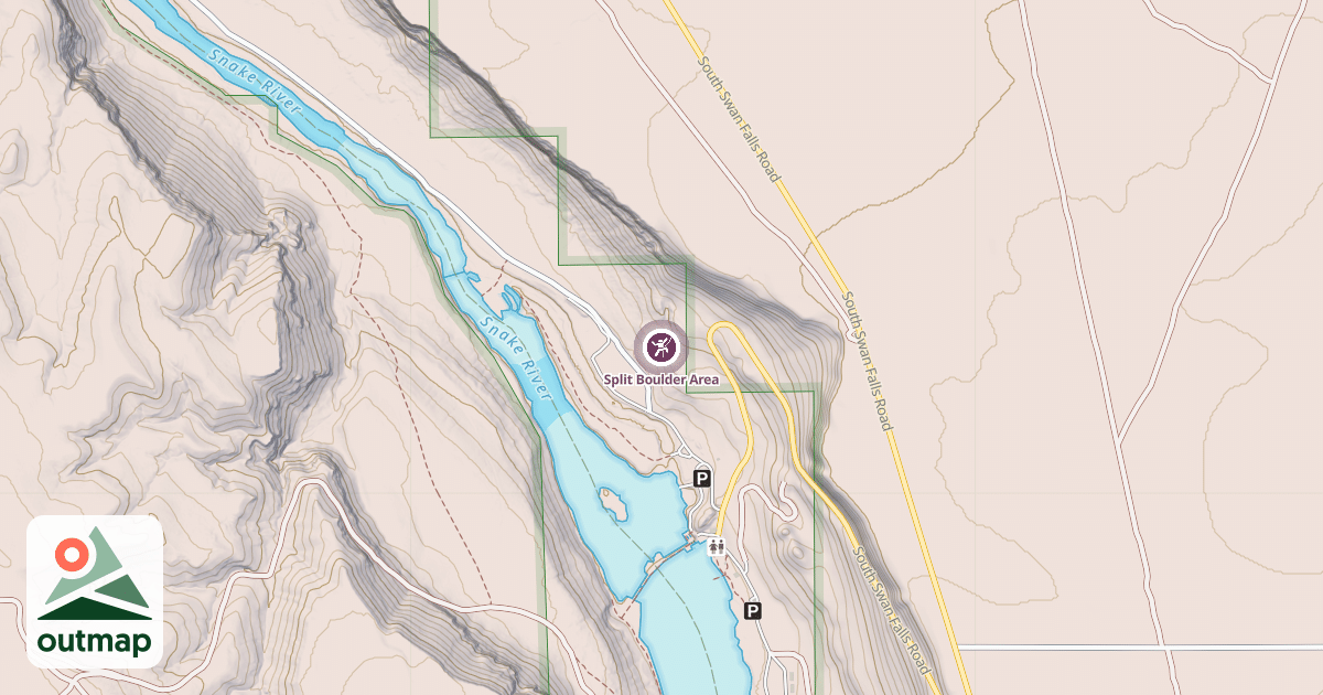 Map of Split Boulder Area