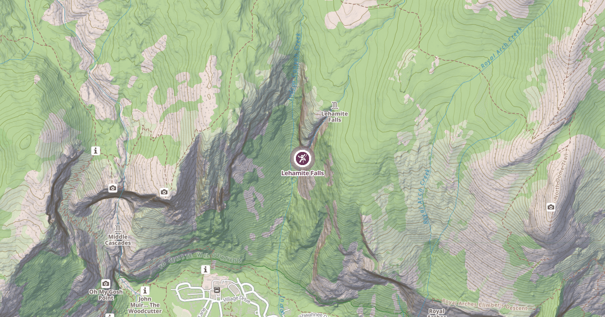 Map preview of Lehamite Falls