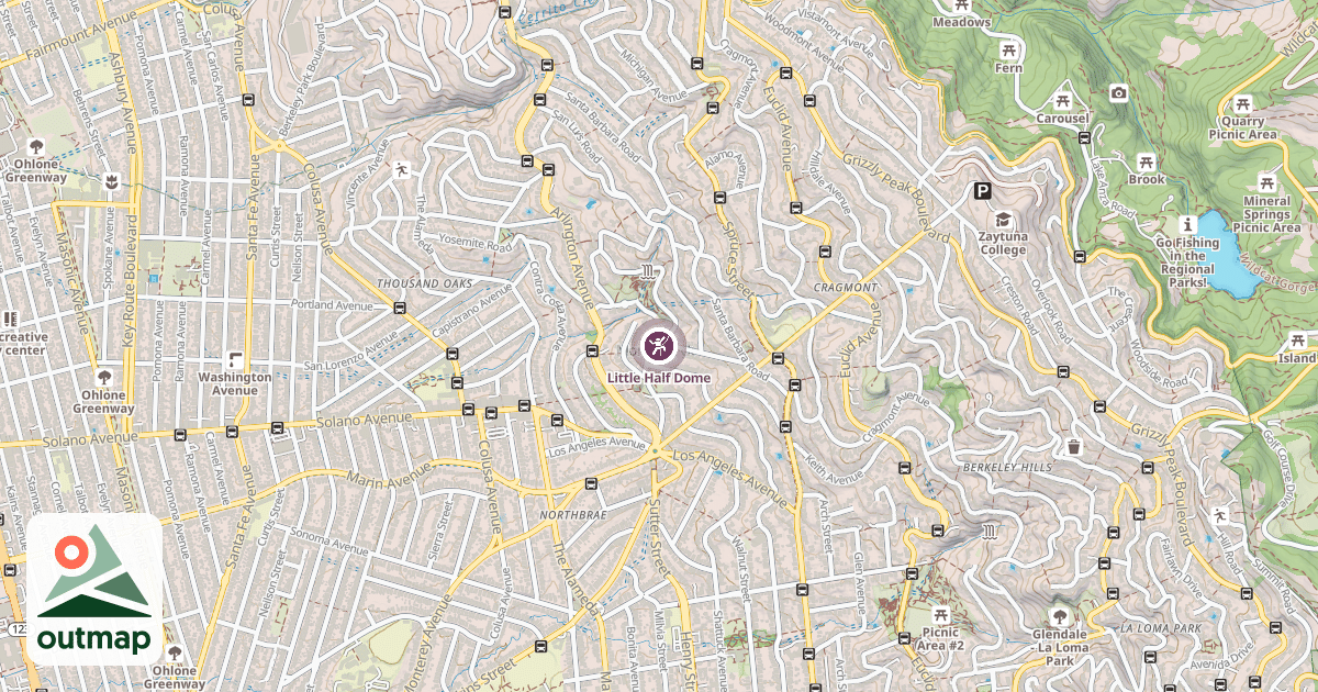 Map of Little Half Dome