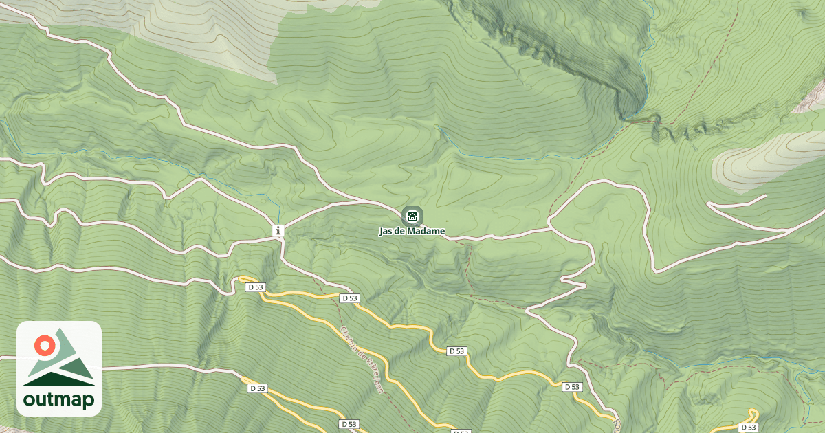 Map of Jas de Madame