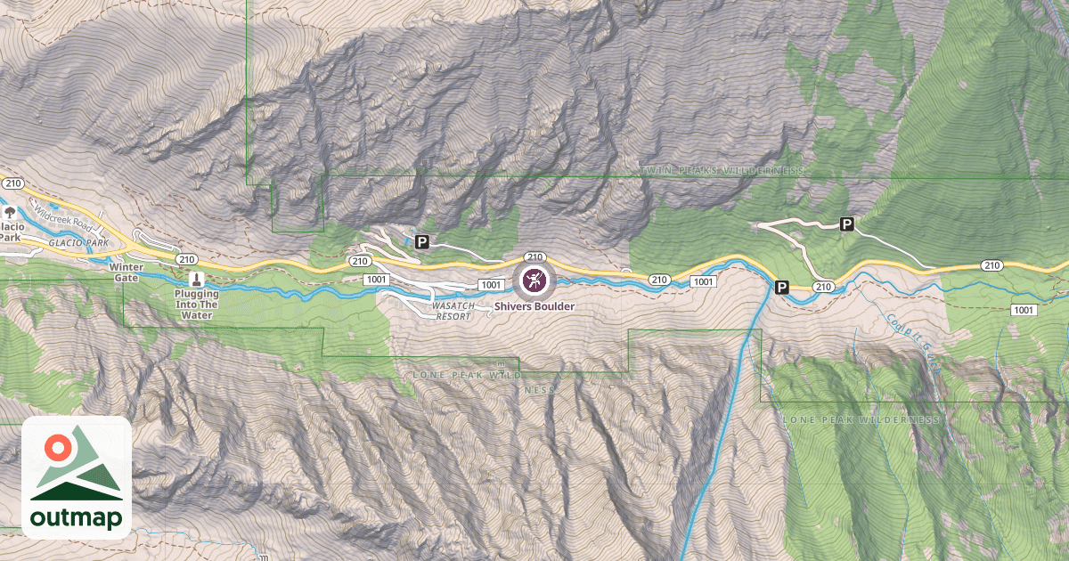 Map of Shivers Boulder
