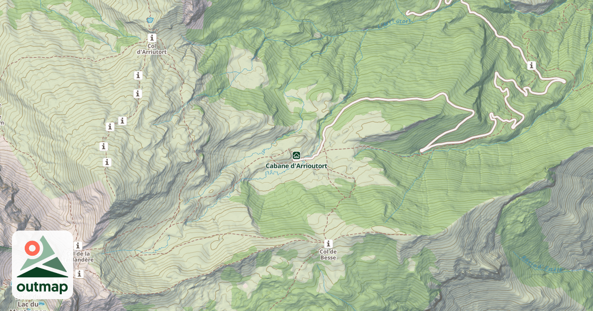 Map of Cabane d'Arrioutort