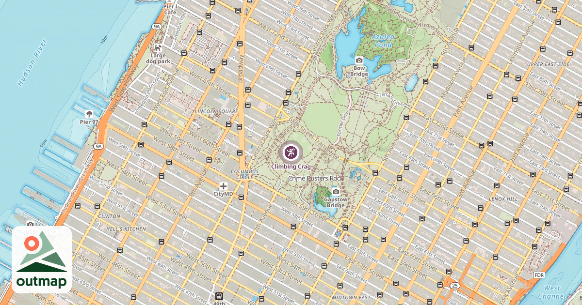 Map of Climbing Crag