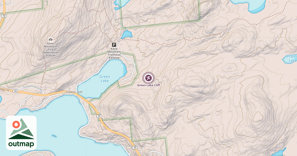 Map of Green Lake Cliff